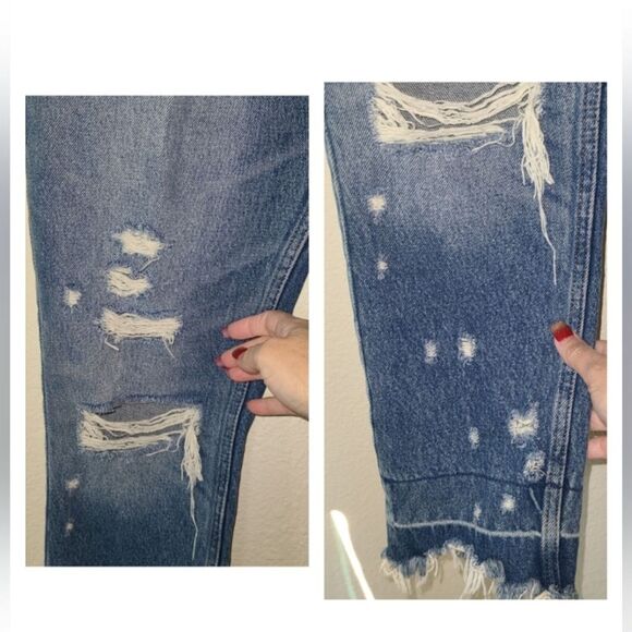 Abercrombie‎ & Fitch Anne High Rise Girlfriend Jean 27/4 Distressed Crop - Picture 4 of 12